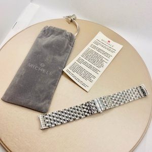 NWOT Michele 20mm CSX Seven-Link Stainless Steel Bracelet